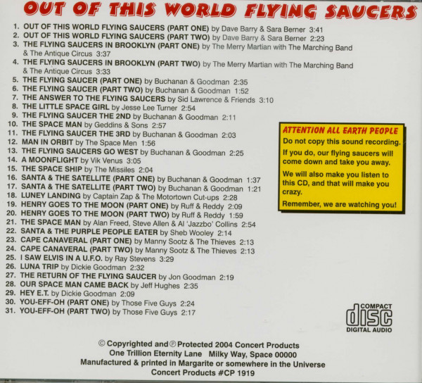 Out Of This World Flying Saucers (CD)
