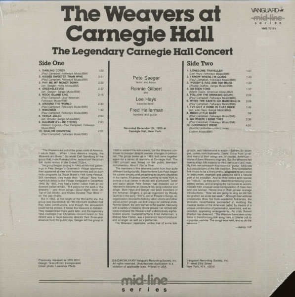 The Weavers At Carnegie Hall (LP)