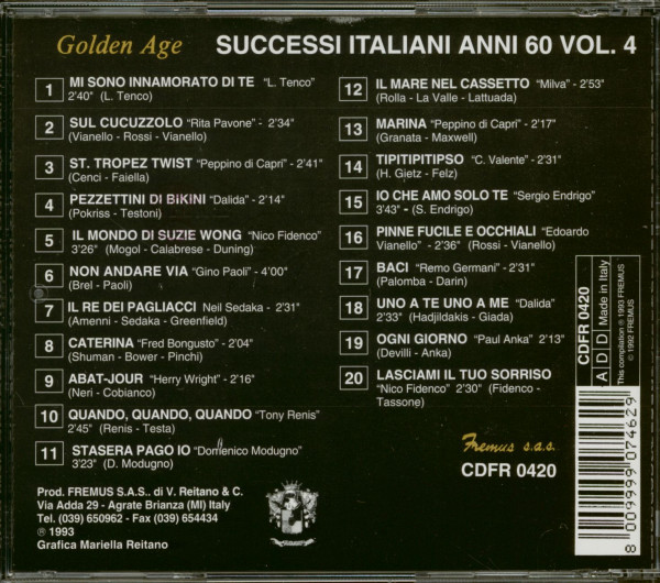 Successi Italiani Anni 60 - Vol.4 (CD)