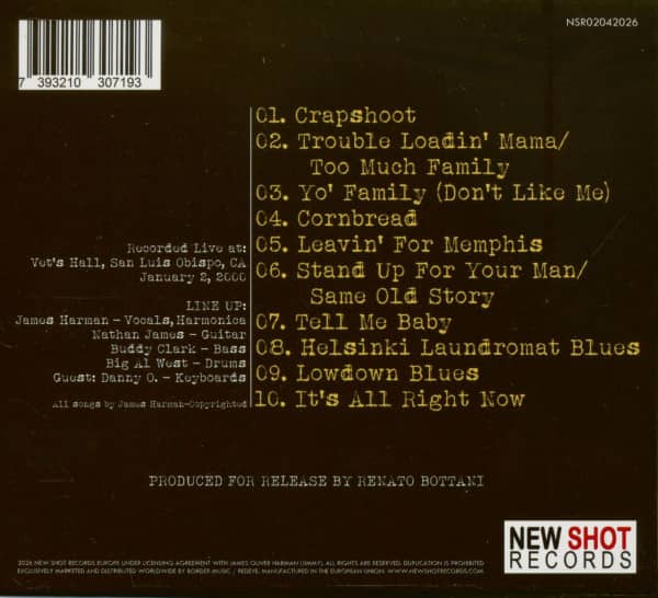 Bootlegged in San Luis Obispo Vet's Hall, 2000 (CD)