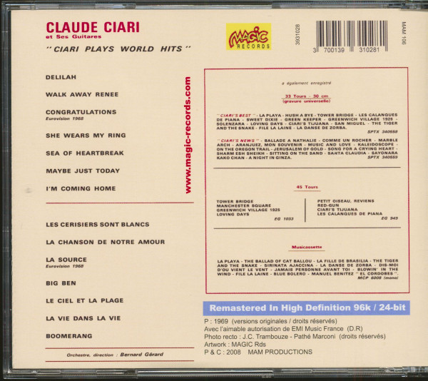 Ciari Plays World Hits (CD)