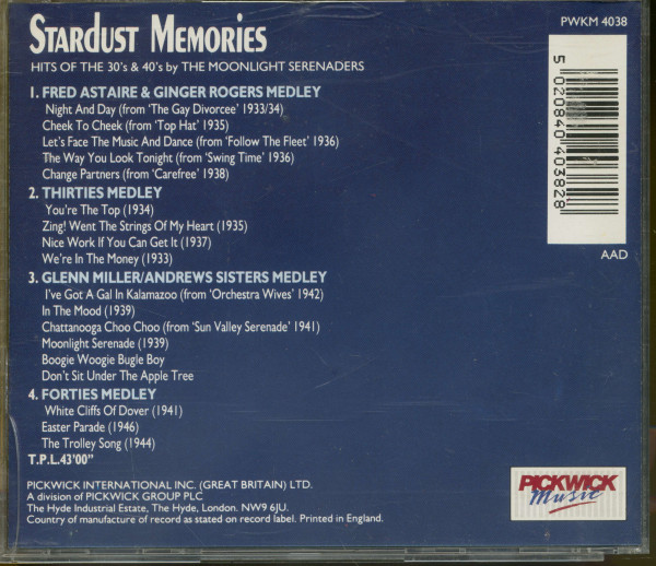 Stardust Memories - Hits Of The 30s And 40s By The Moonlight Serenaders (CD)