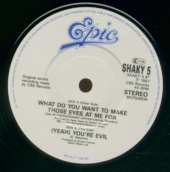 What Do You Want To Make Those Eyes At Me For - (Yeah) You're Evil (PS, SC, 45rpm)