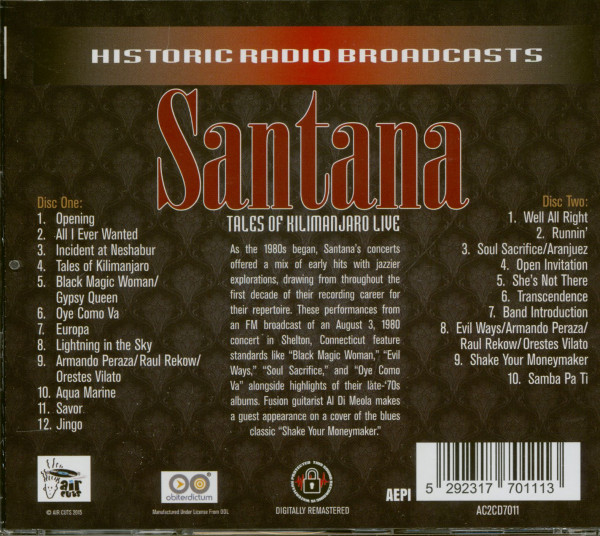 Tales Of Kilimanjaro Live (2-CD)