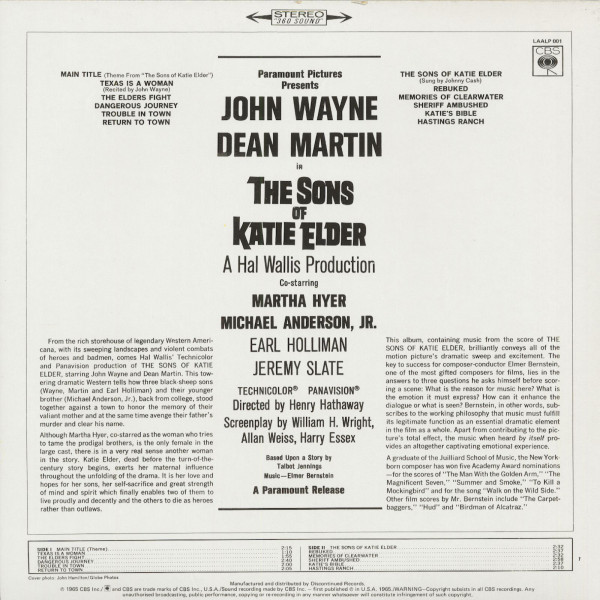 The Sons Of Katie Elder - Soundtrack (LP)