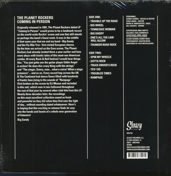 Coming In Person - 100 % Tennessee Rock & Roll (LP)