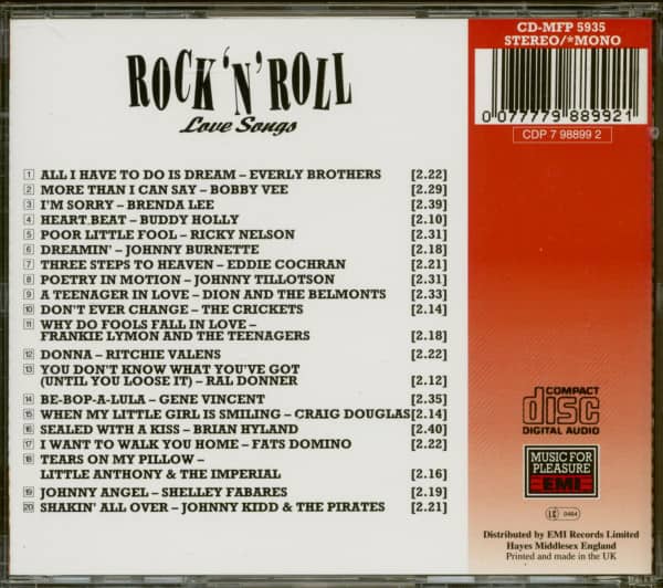 Rock 'N' Roll Love Songs (CD)