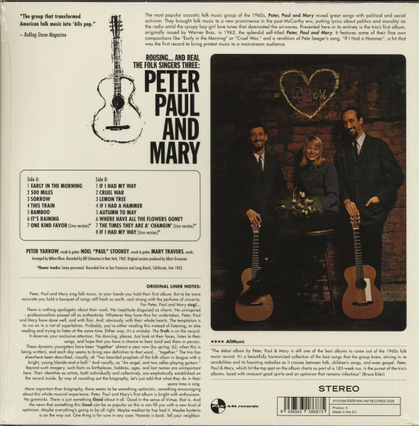 Peter, Paul and Mary (LP, 180g Vinyl, Ltd.)