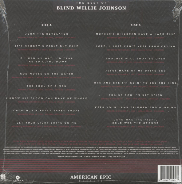 The Best Of Blind Willie Johnson - American Epic Series (LP, 180g Vinyl)