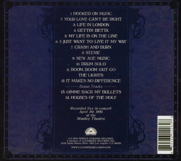 Live In Concert April 30th 1981 - Stanley Theatre, Pittsburg (CD)