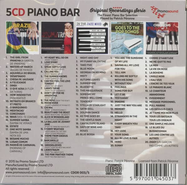 Piano Bar - 100 Top Hits Collection (5-CD Box)