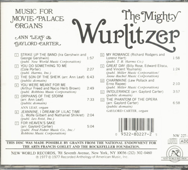 The Mighty Wurlitzer - Music For Movie-Palace Organs (CD)