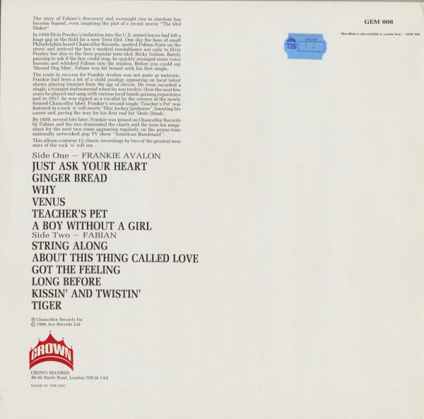 Teen Kings - Fabian & Frankie Avalon (LP)