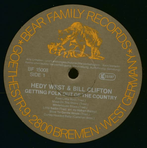 Hedy West & Bill Clifton - Getting Folk Out Of The Country (LP)