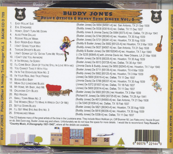 Police Officer & Honky Tonk Singer Vol.3 (CD)