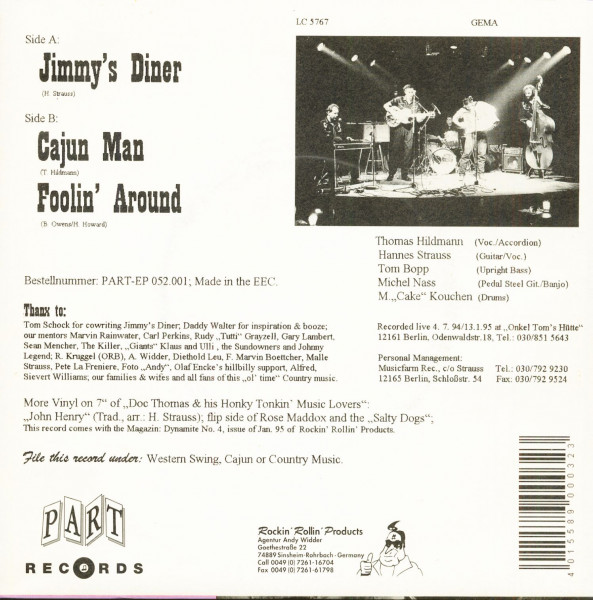 Jimmy's Diner (EP, 7inch, 45rpm, PS)