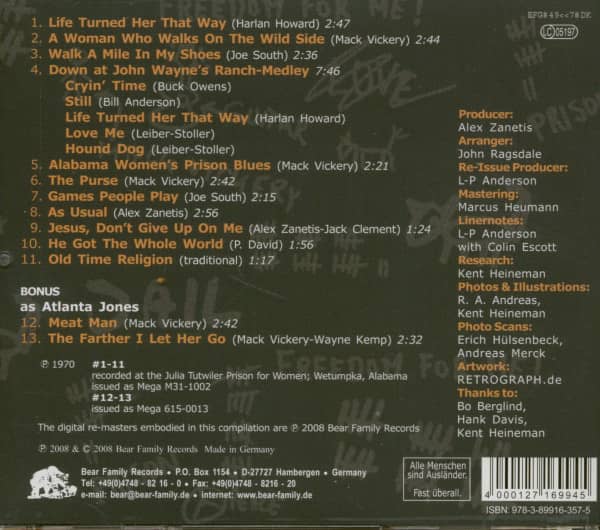 Live At The Alabama Women's Prison, plus (CD)