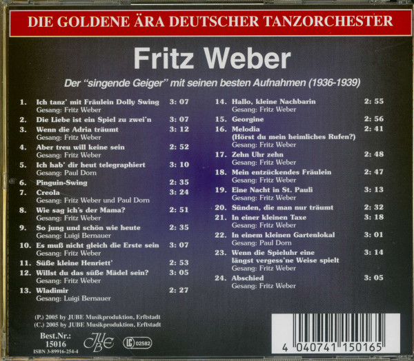 Der singende Geiger mit seinen besten Aufnahmen 1936-39 (CD)