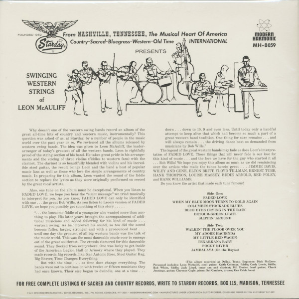 Swingin' Western Strings Of Leon McAuliff (LP)
