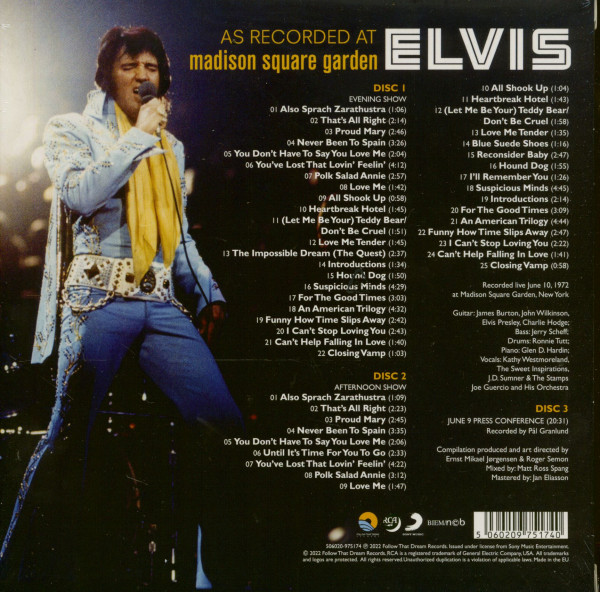 Elvis As Recorded At Madison Square Garden (3-CD)