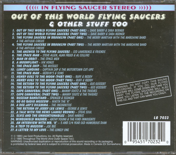 Out Of This World Flying Saucers & Other Stuff Too (CD)