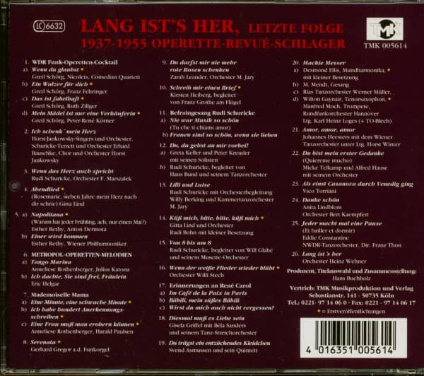 Lang ist's her, letzte Folge (CD)