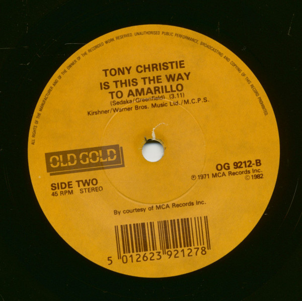 I Did What I Did For Marie - Is This The Way To Amarillo (7inch, 45rpm, SC)