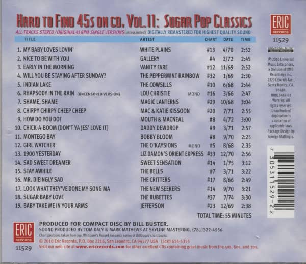 Vol.11 - Sugar Pop Classics (CD)