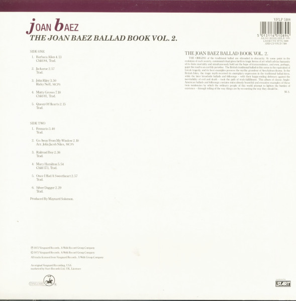 The Joan Baez Ballad Book Vol.2 (LP)