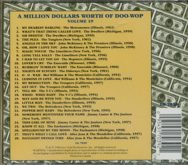 A Million Dollars Worth Of Doo-Wop Vol.19 (CD)