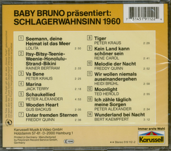 Schlagerwahnsinn 1960 (CD)