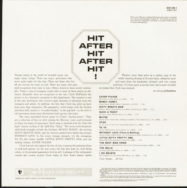 Clyde McPhatter's Greatest Hits (LP)