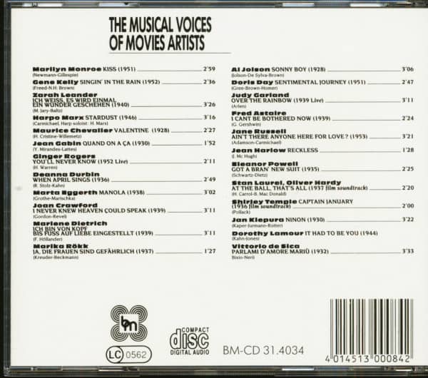Musical Voices Of Movie Artists (CD)