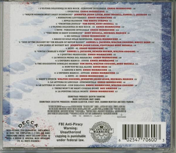 Quentin Tarantino's The Hateful Eight (CD)