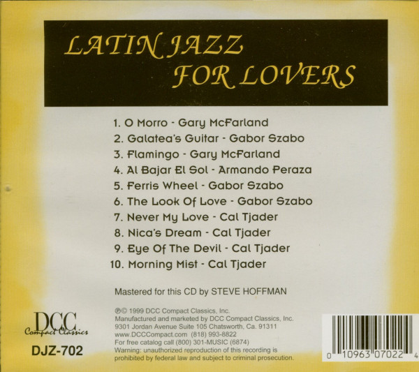 Latin Jazz For Lovers (CD)