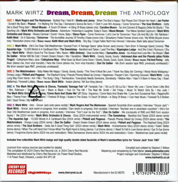 Mark Wirtz – Dream, Dream, Dream - The Anthology (5-CD Box)