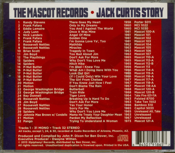 The Mascot Records - Jack Curtis Story (CD)