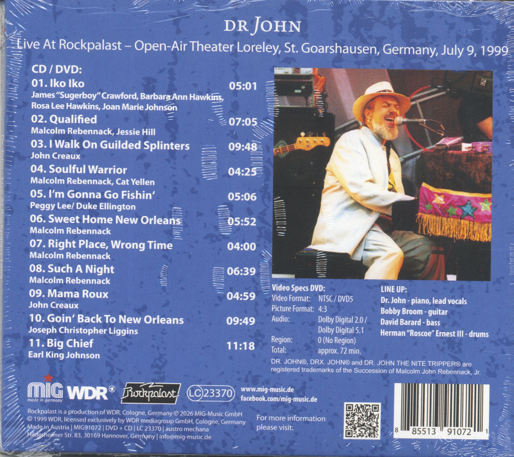 Dr. John CD / DVD: Live At Rockpalast 1999 (CD + DVD) - Bear