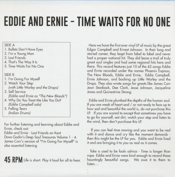 Time Waits For No One (LP, 45rpm)