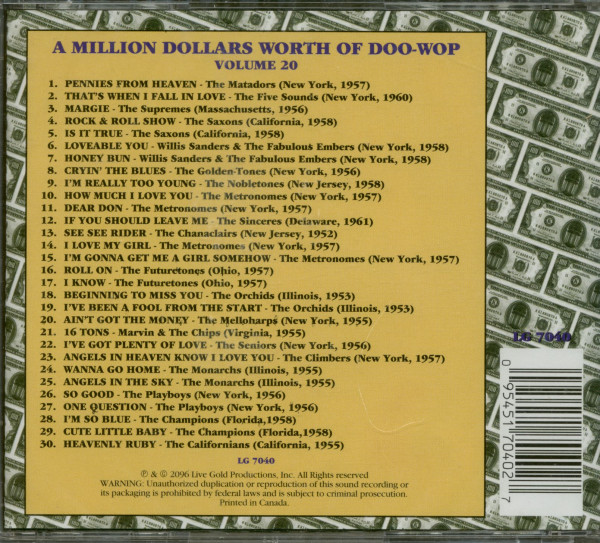 A Million Dollars Worth Of Doo-Wop Vol.20 (CD)