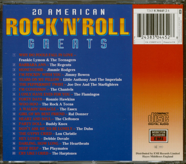20 American Rock 'N' Roll Greats (CD)