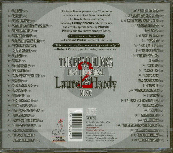 The Beau Hunks Play The Original Laurel & Hardy Music (CD)