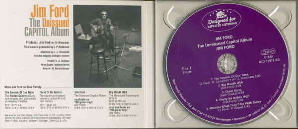 Jim Ford - The Unissued Capitol Album (CD)