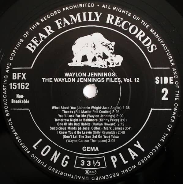 The Waylon Jennings Files Vol.12 (LP)
