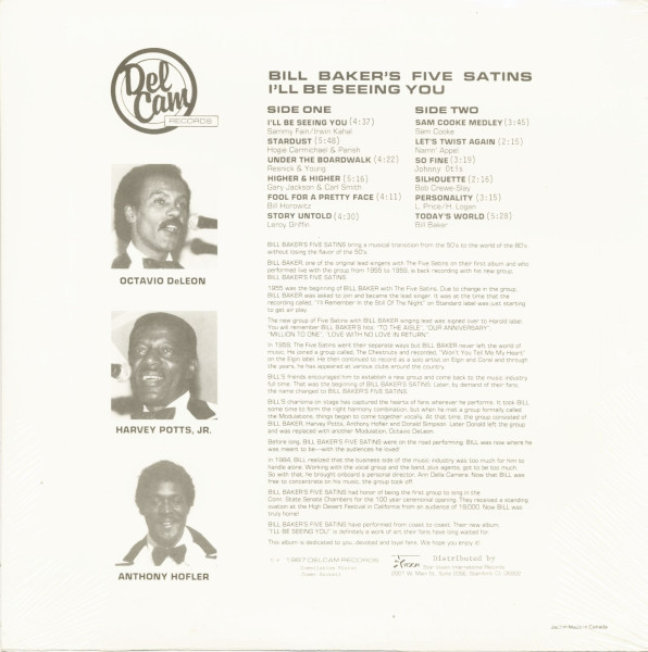 Bill Baker's Five Satins - I'll Be Seeing You (LP)
