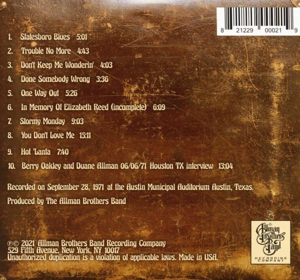 Down In Texas '71 (CD)