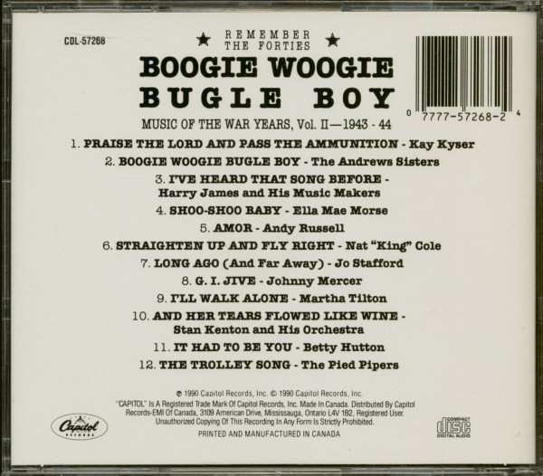 Boogie Woogie Bugle Boy - Music Of The War Years, Vol.2 - 1943-44 (CD)