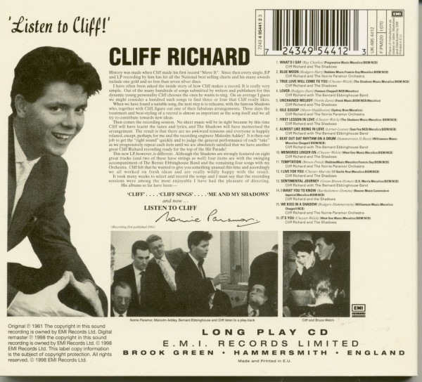 Listen To Cliff (1961)...plus (CD)