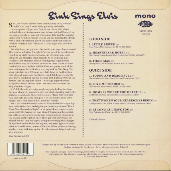 Link Sings Elvis (LP, 10inch)