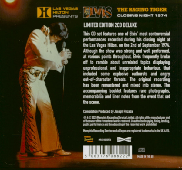 The Raging Tiger - Closing Night 1974 (2-CD, Digibook, Limited Edition)